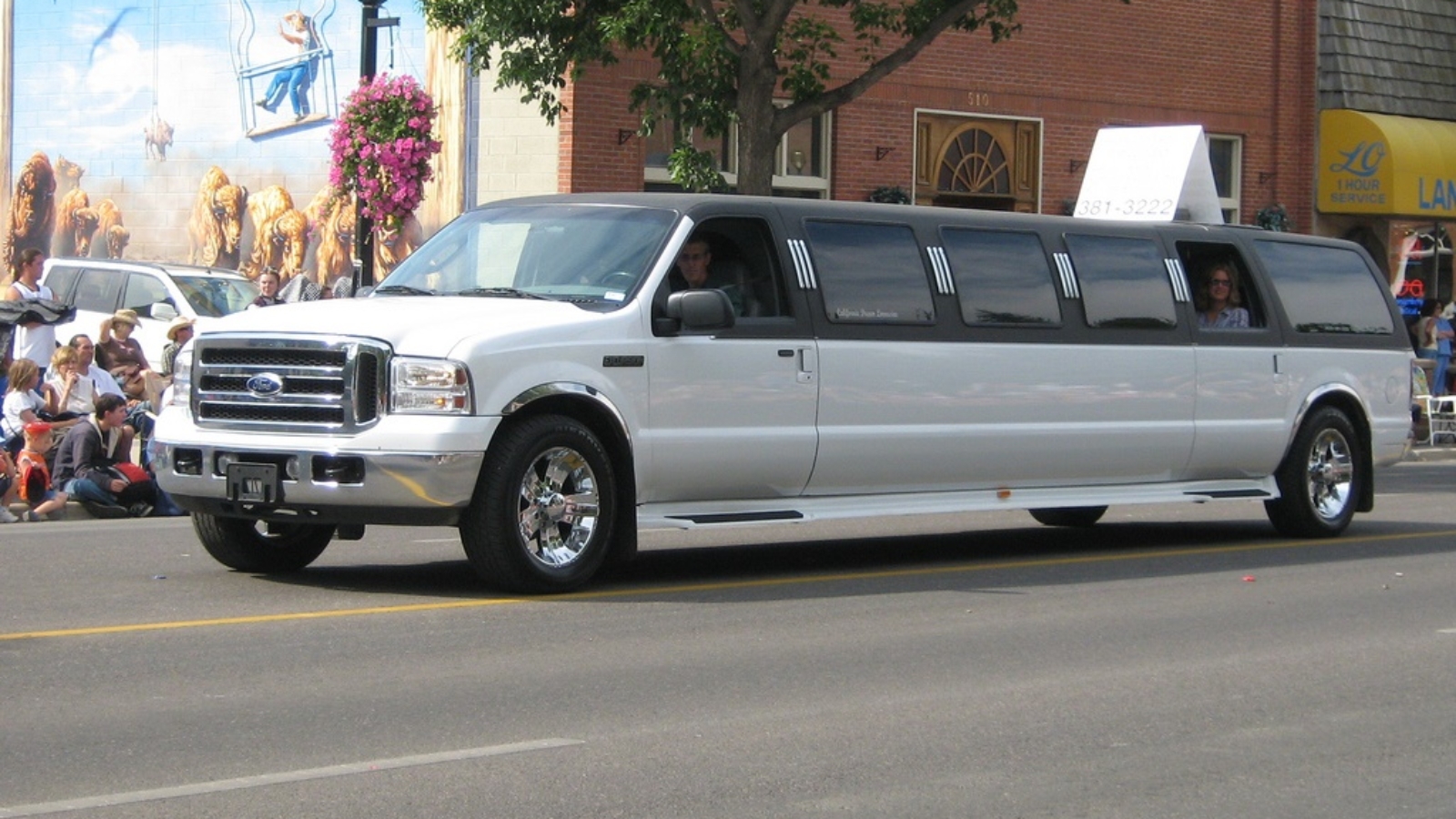 limo on road