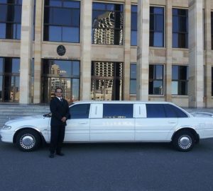 person standing near limo